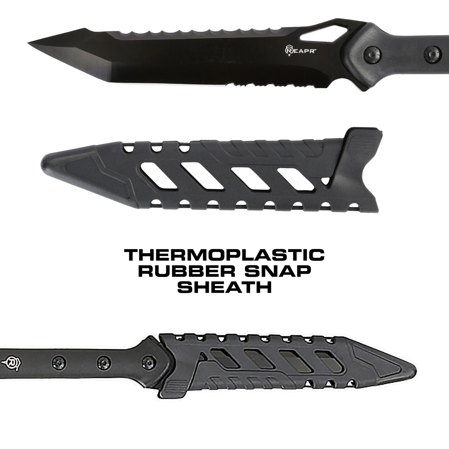 REAPR 11022 TAC Javelin Serrated Spear cuts, chops, saws, and thrusts efficiently and effectively.