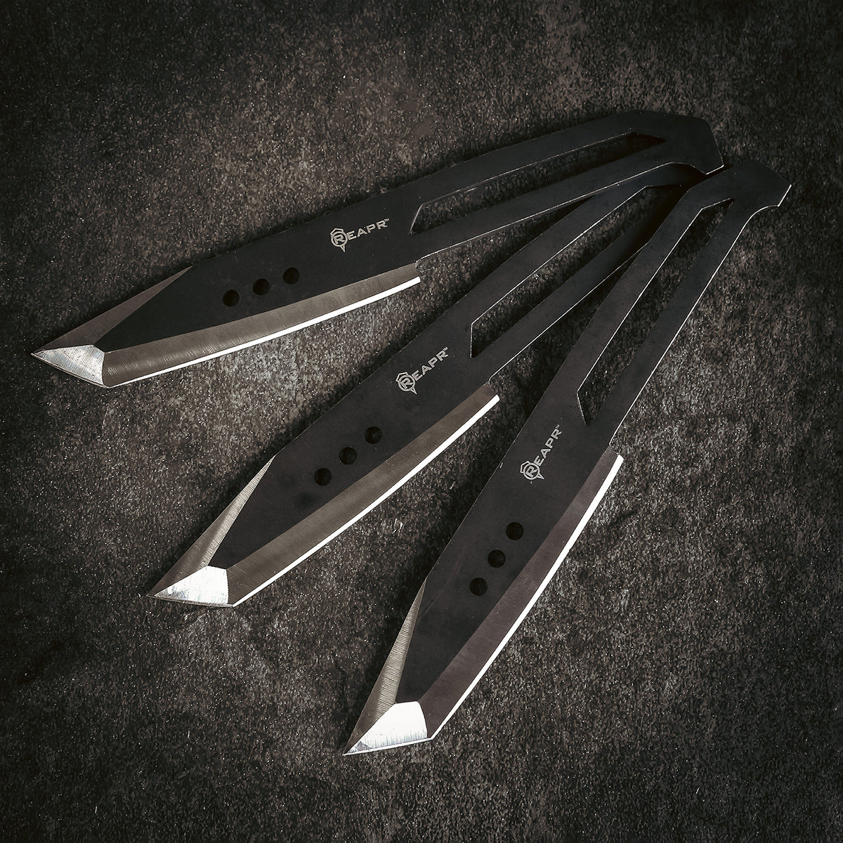 7 PIECES* REAPER TACTICAL BLACK KNIFE SET